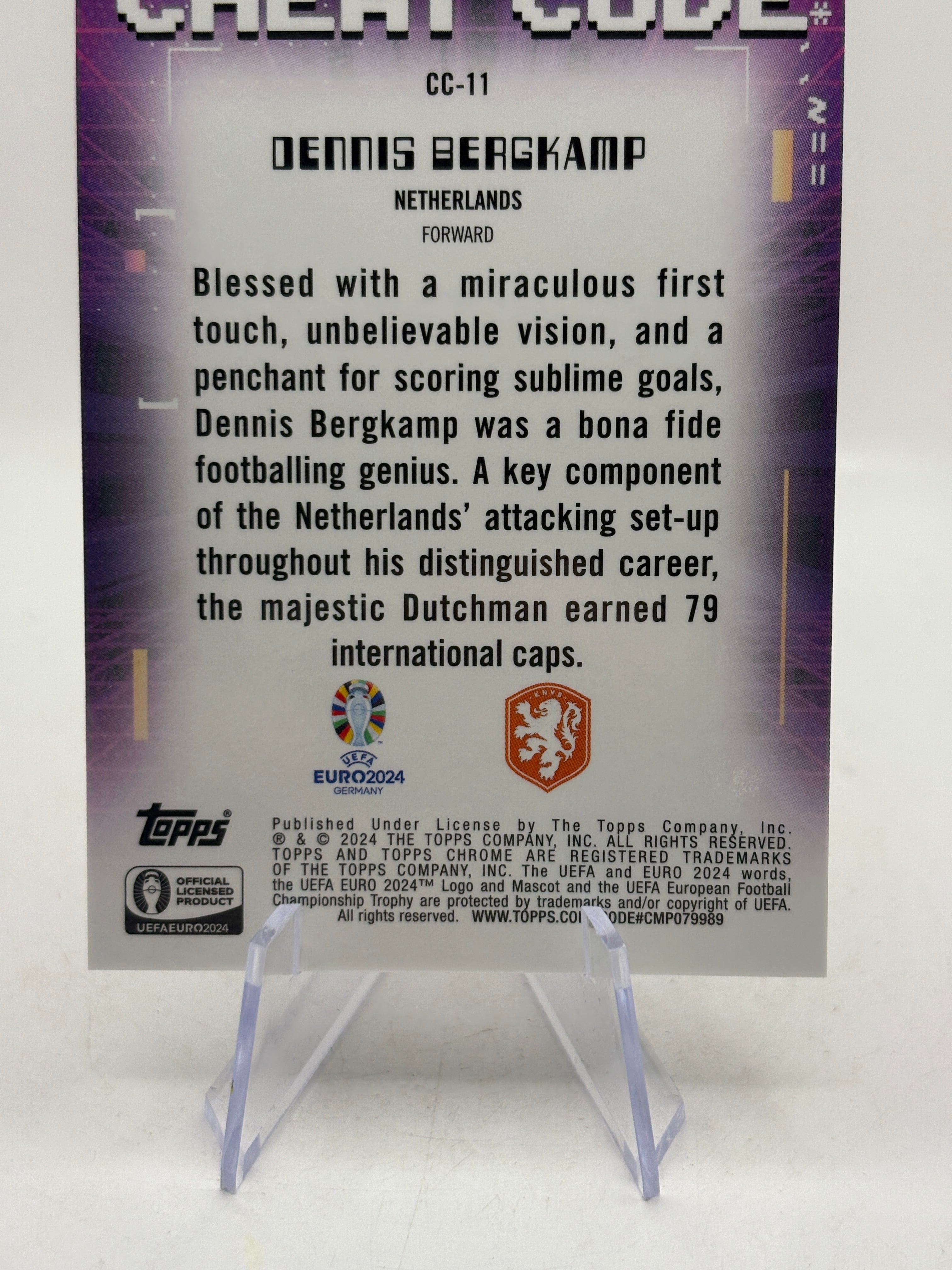 2023-24 Topps Chrome UEFA Euro Dennis Bergkamp Cheat Code Gold Refractor #/50, photo 8